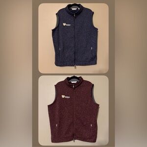 Peter Millar Crown Fleece Vest Lot Of Two Men’s XL Navy & Burgundy Embroidered